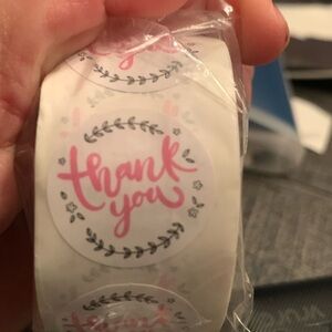Thank You Stickers Self Adhesive Labels 500 pieces, 1” Diameter, NWT, Pink